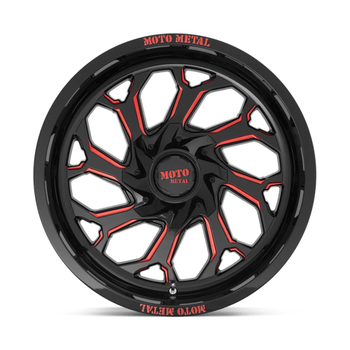 Moto Metal MO999 GLOSS BLACK MILLED WITH RED TINT