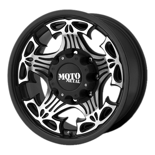 Moto Metal MO909 SKULL GLOSS BLACK WITH MACHINED FACE