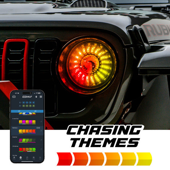 XKGLOW | 2pc 7" XKmax RGBW LED Wrangler JK TJ Headlight XKchrome Bluetooth App Controlled Kit | MX-7IN-JP-KIT