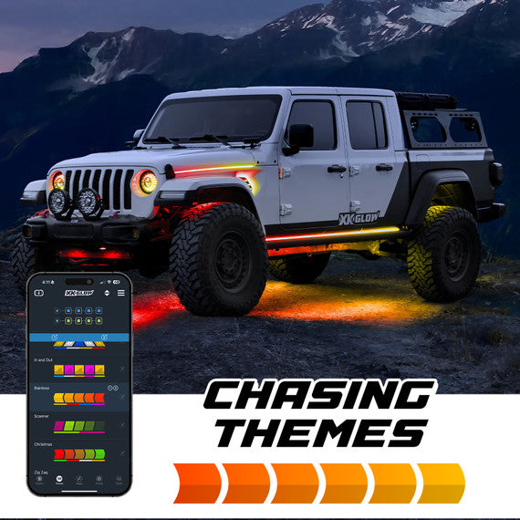 XKGLOW | XKmax RGB Addressable Accent Light Strip App Control Kit for Jeep | App-controlled 2x36in Kit | MX-BG-JP-STA