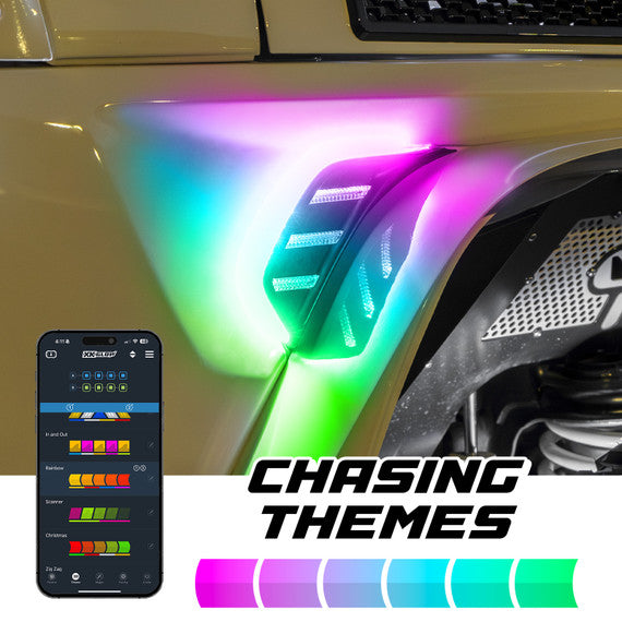 XKGLOW | XKmax App Control JEEP Air Vent Light Light RGB + Amber Turn Signal & Running | MX-VENT-RGB-KIT