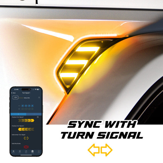 XKGLOW | XKmax App Control JEEP Air Vent Light Light RGB + Amber Turn Signal & Running | MX-VENT-RGB-KIT