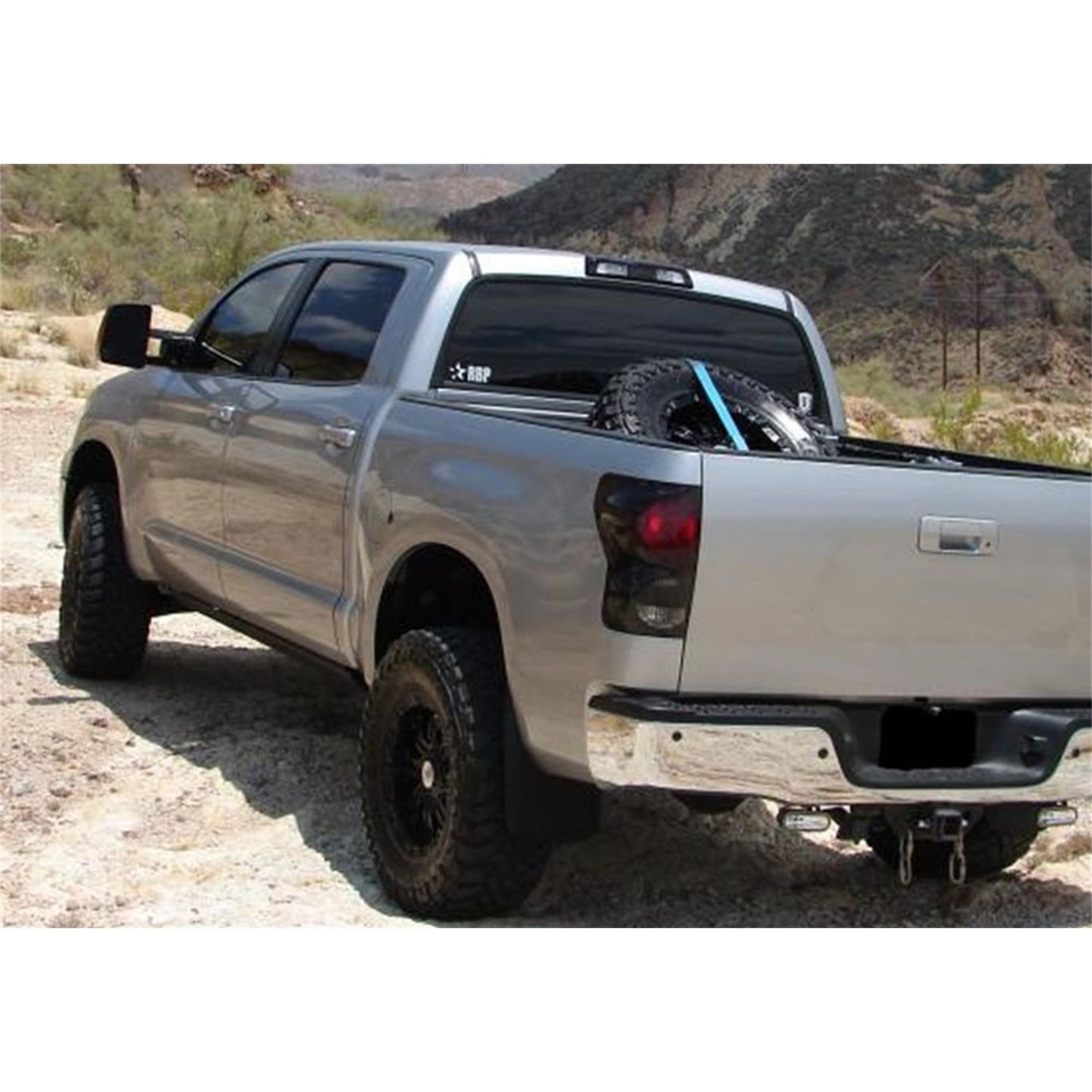 N-Fab | Textured Black Bed Mounted Tire Carrier w/Black Strap | BM1TCBK-TX