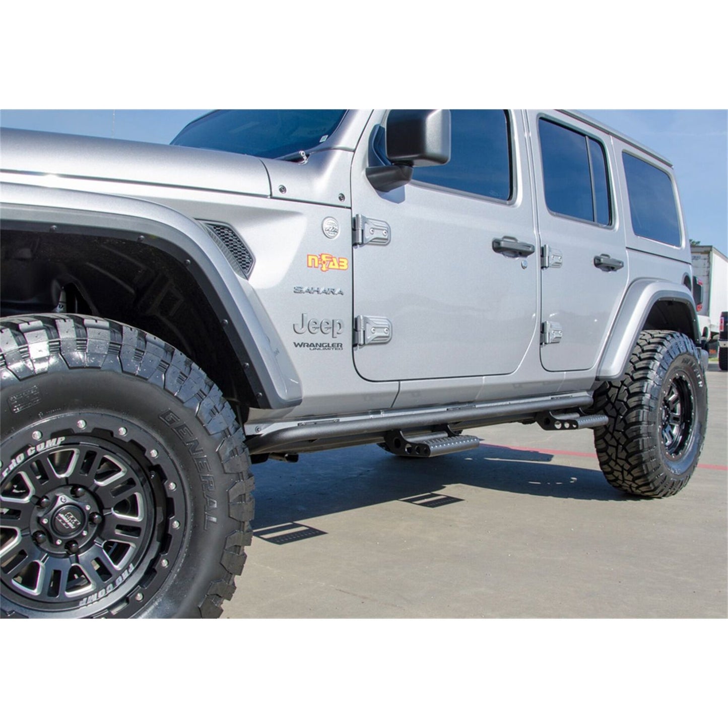 N-Fab | RKR Step Sys-Full Len (2 Stp Mnts/2 Stp)-18-24 Wrangler JL 4Dr-TX Blk | J184RKRS4