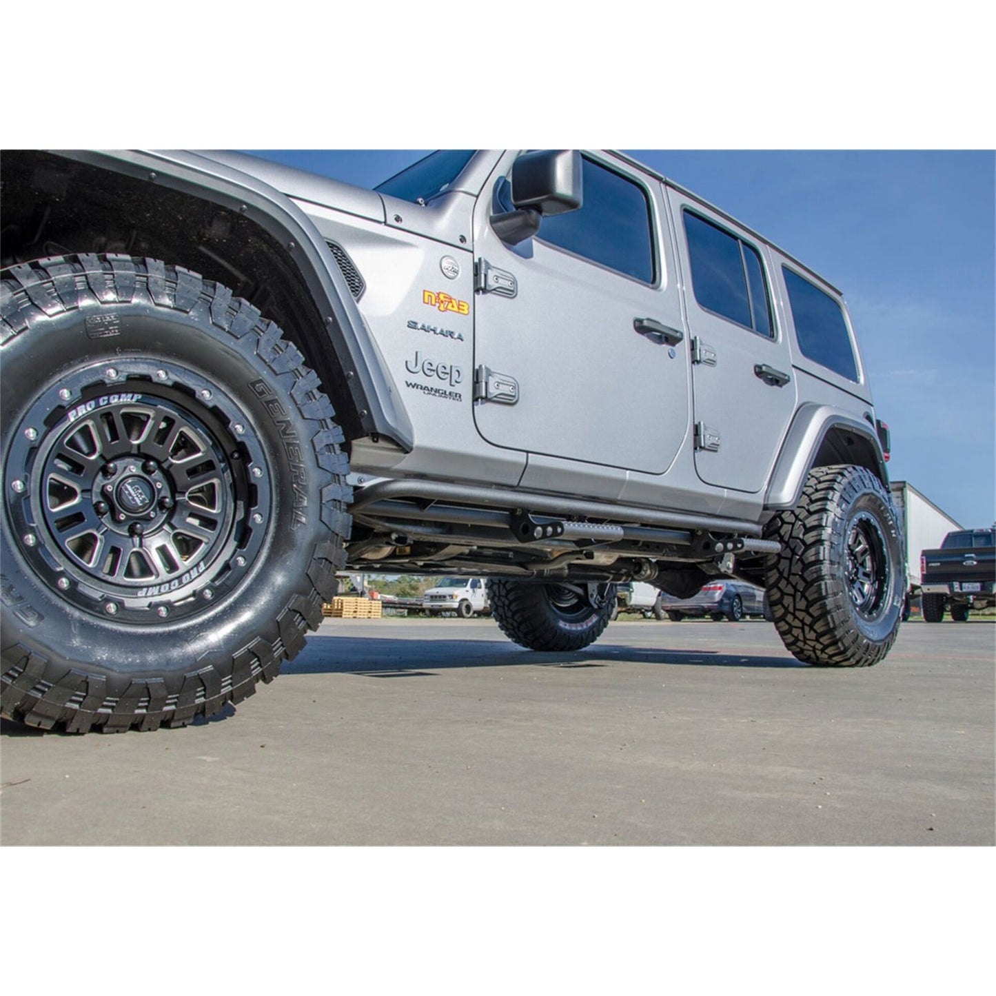N-Fab | RKR Step Sys-Full Len (2 Stp Mnts/2 Stp)-18-24 Wrangler JL 4Dr-TX Blk | J184RKRS4