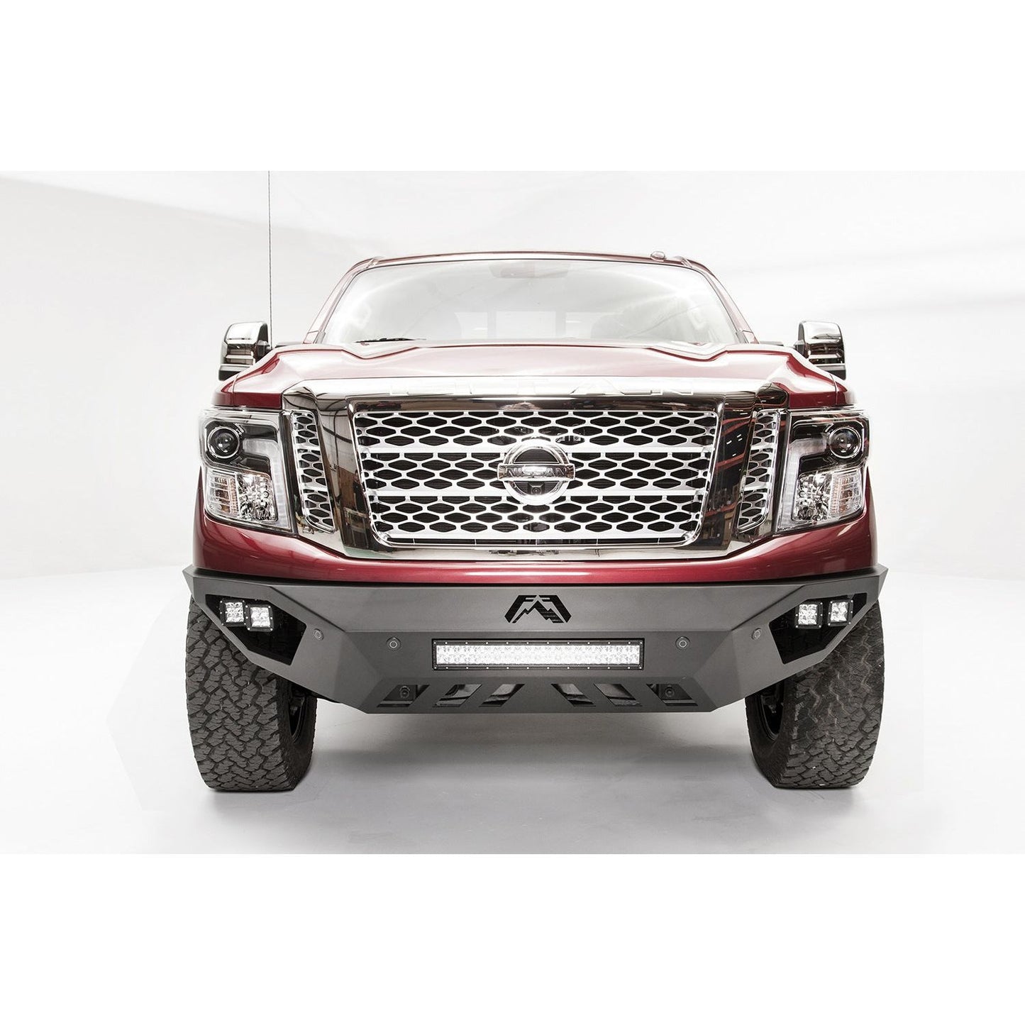 Fab Fours Vengeance Front Bumper 2 Stage Black Powder Coated w/No Guard w/Sensors l NT16-D3751-1