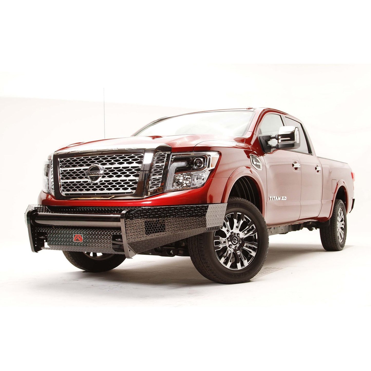 Fab Fours Black Steel Front Bumper 2 Stage Black Powder Coated w/No Guard w/Tow Hooks l NT16-K3761-1