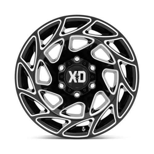 XD XD860 ONSLAUGHT Gloss Black Milled wheel for rugged trucks, Jeeps, and Broncos.