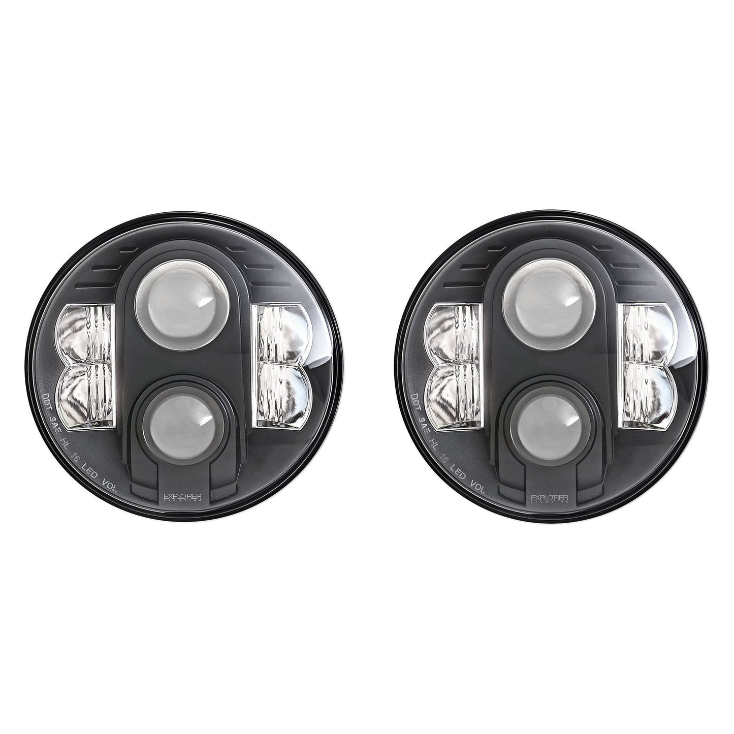 Pro Comp 7" Round LED Driving Headlights - 76402P