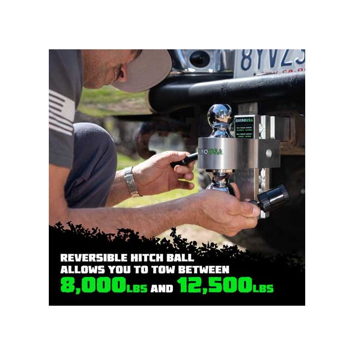 RHINO USA 6IN HEAVY DUTY DROP HITCH - 2IN SILVER RG-HTDROP2-SVR