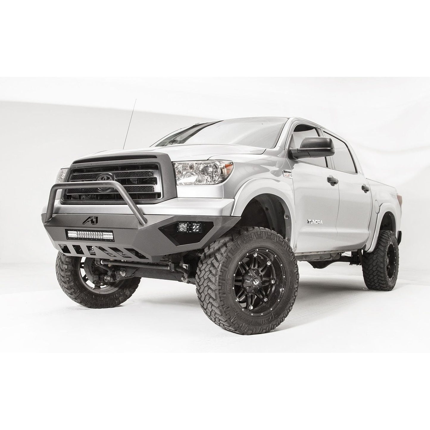 Fab Fours Vengeance Front Bumper 2 Stage Black Powder Coated w/Pre Runner Guard l TT07-D4452-1