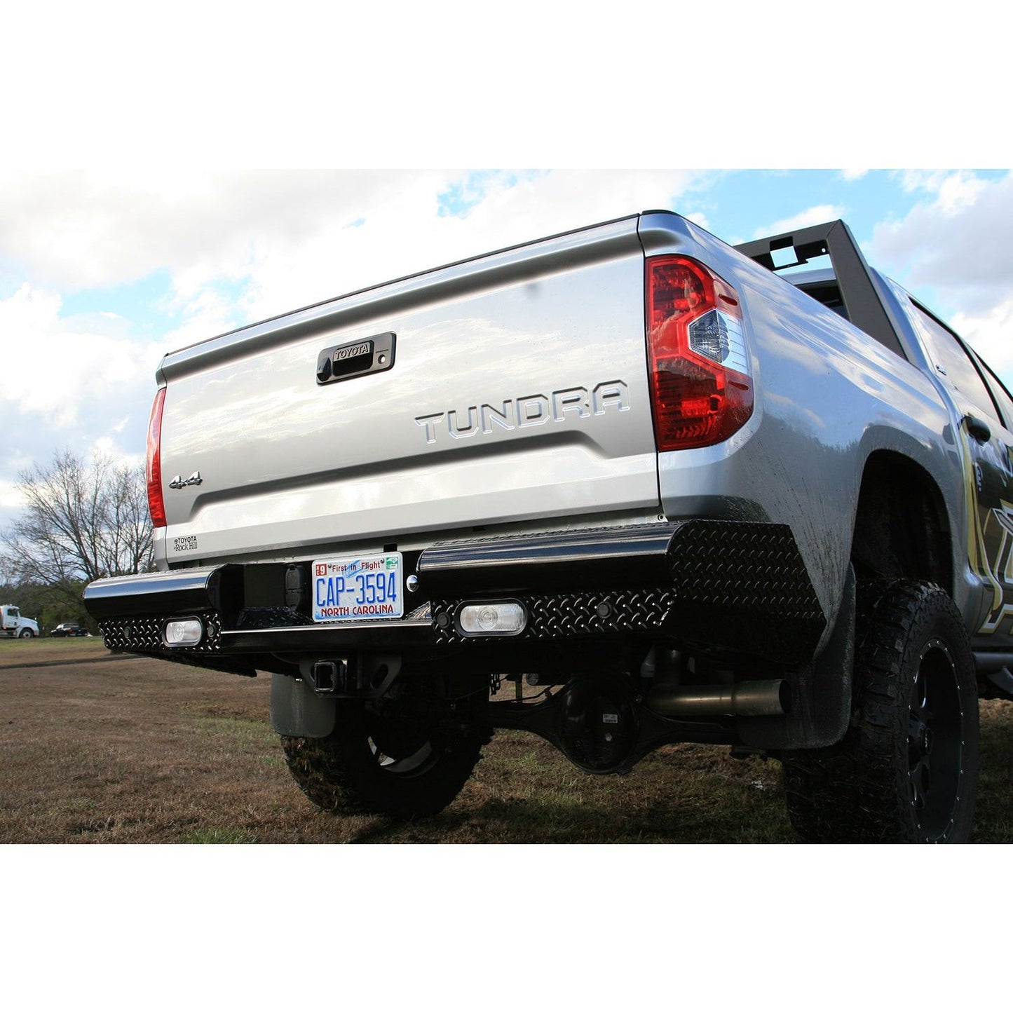 Fab Fours Black Steel Ranch Rear Bumper 2 Stage Black Powder Coated l TT07-T1550-1