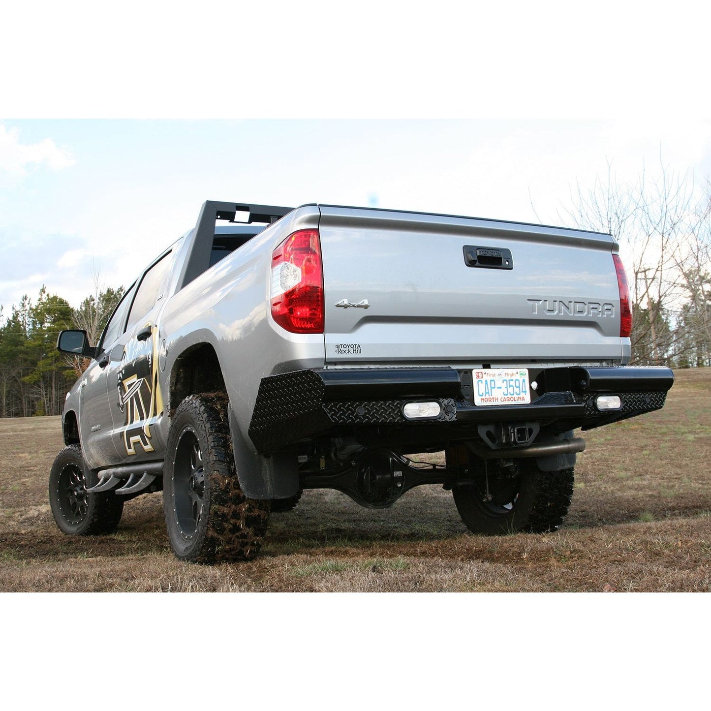 Fab Fours Black Steel Ranch Rear Bumper 2 Stage Black Powder Coated l TT07-T1550-1