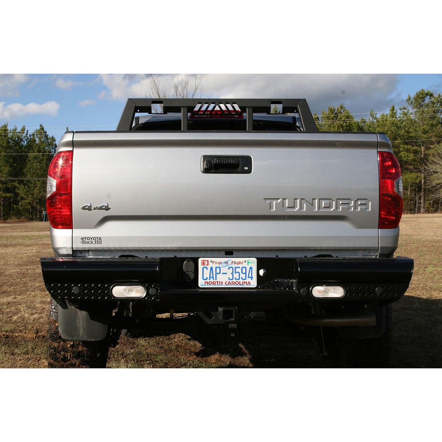 Fab Fours Black Steel Ranch Rear Bumper 2 Stage Black Powder Coated l TT07-T1550-1