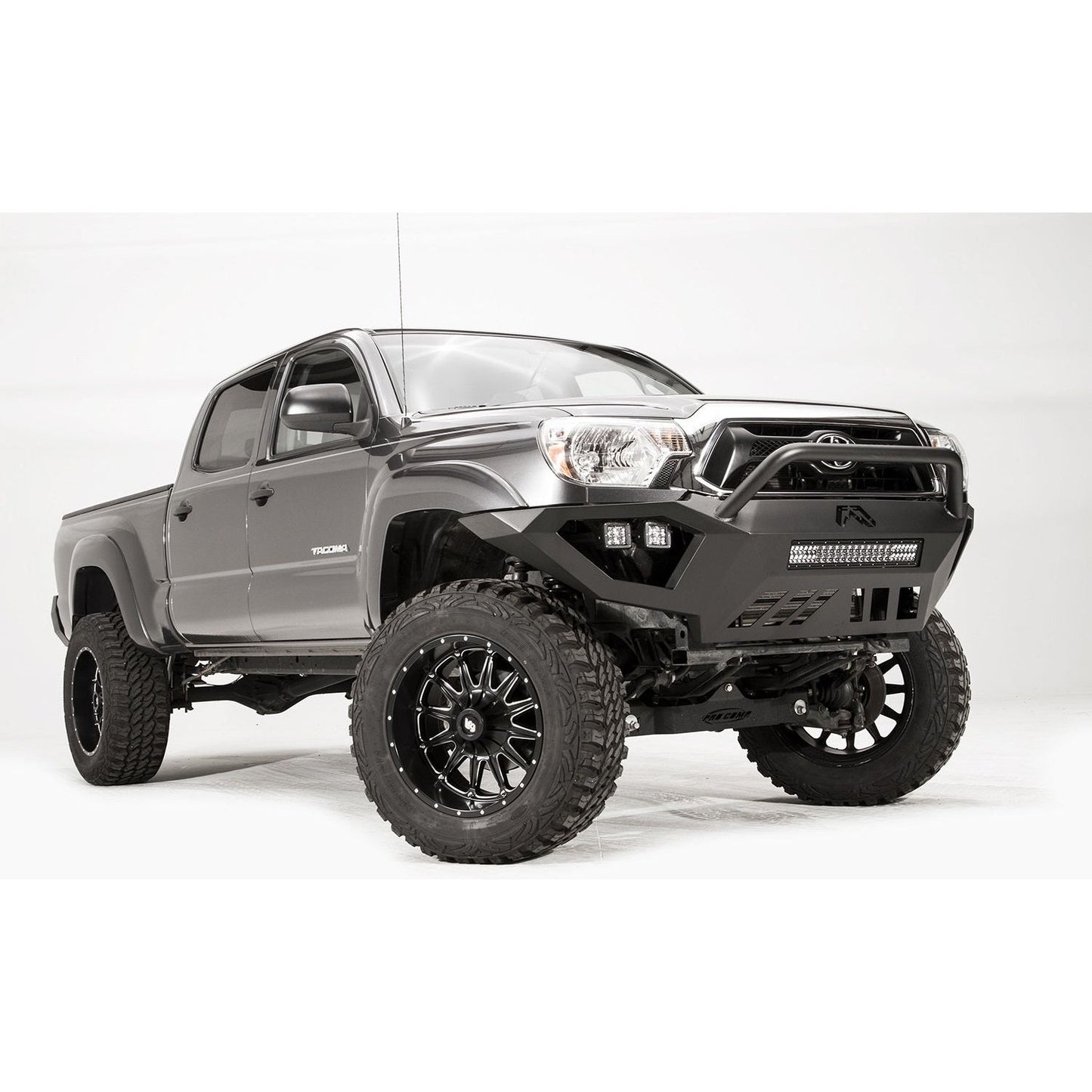 Fab Fours Vengeance Front Bumper 2 Stage Black Powder Coated w/Pre-Runner Grill Guard l TT12-D1652-1