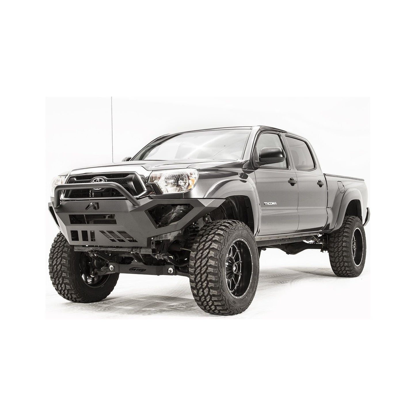 Fab Fours Vengeance Front Bumper 2 Stage Black Powder Coated w/Pre-Runner Grill Guard l TT12-D1652-1