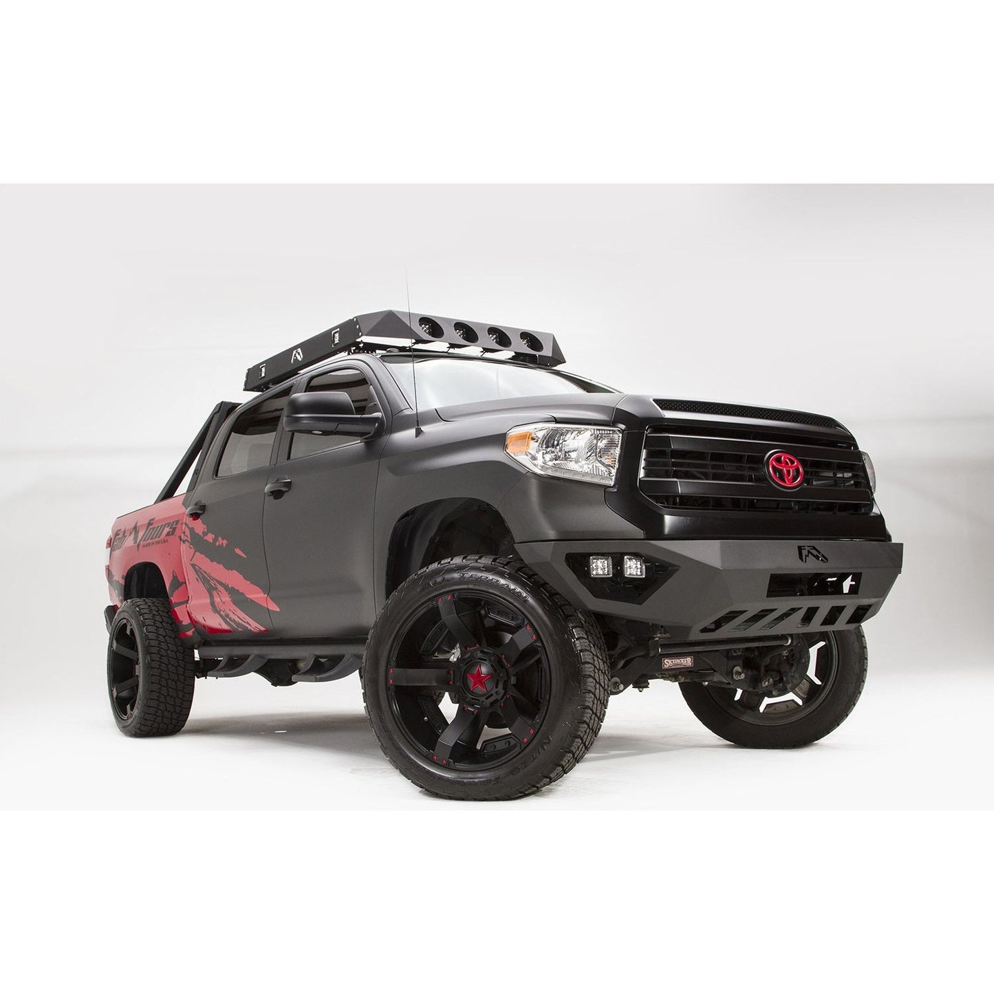 Fab Fours Vengeance Front Bumper 2 Stage Black Powder Coated No Guard l TT14-D2851-1