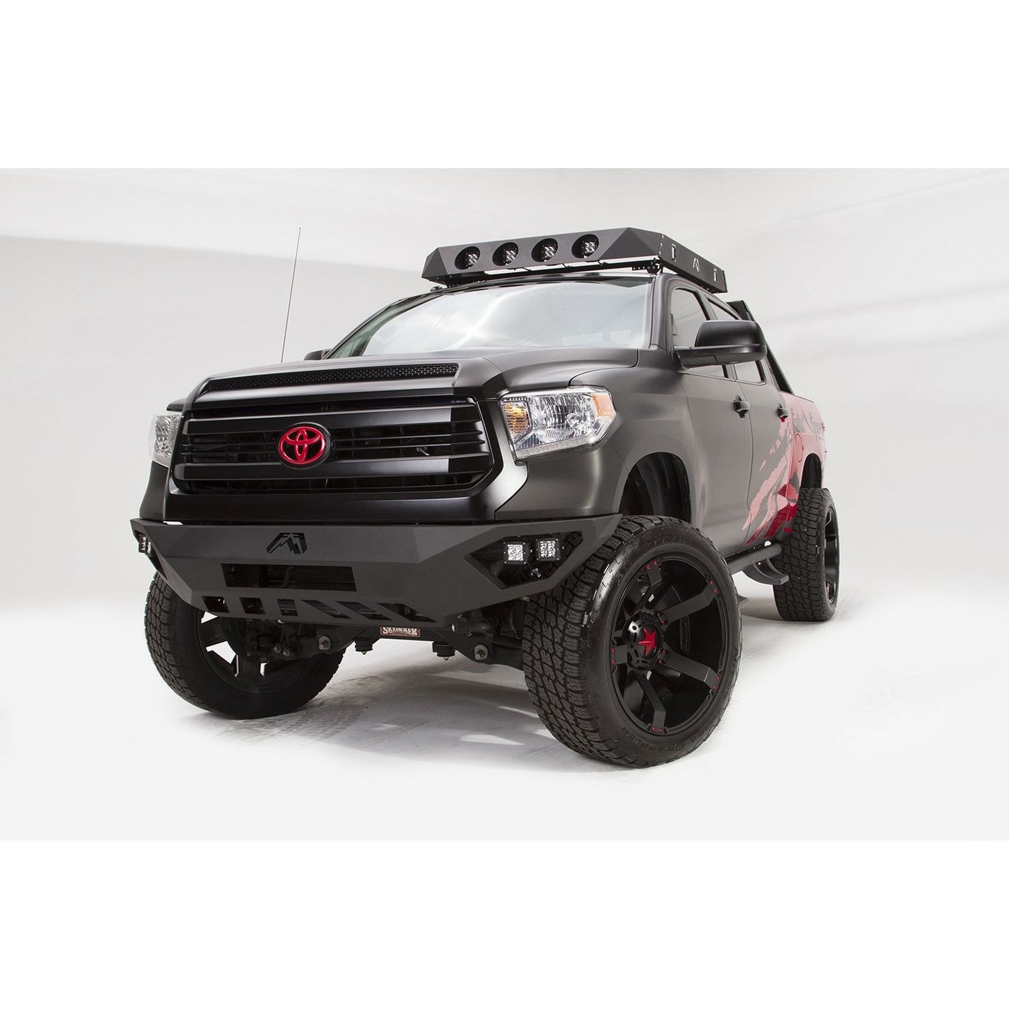 Fab Fours Vengeance Front Bumper 2 Stage Black Powder Coated No Guard l TT14-D2851-1