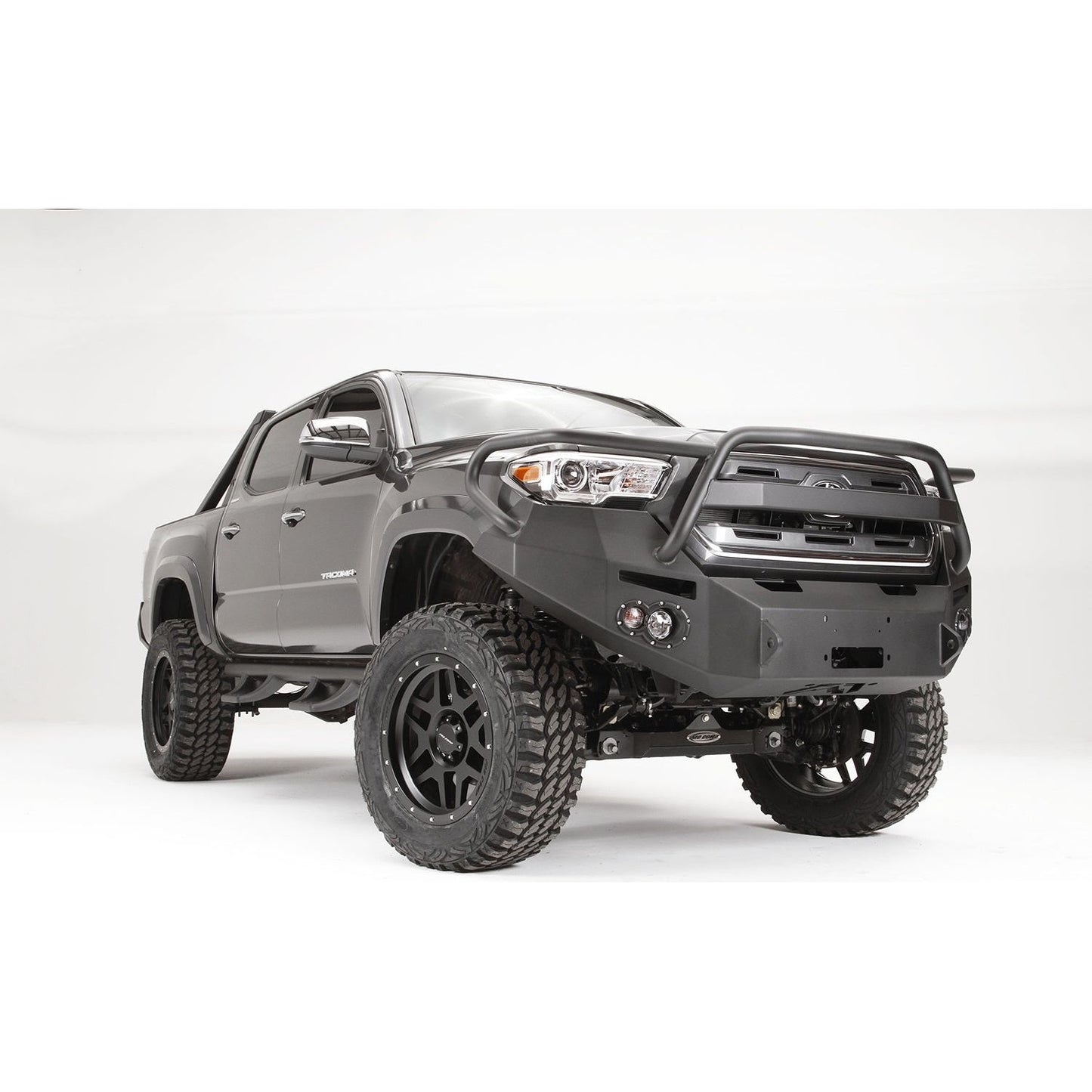 Fab Fours Premium Winch Front Bumper 2 Stage Black Powder Coated w/Grill Guard l TT16-B3650-1