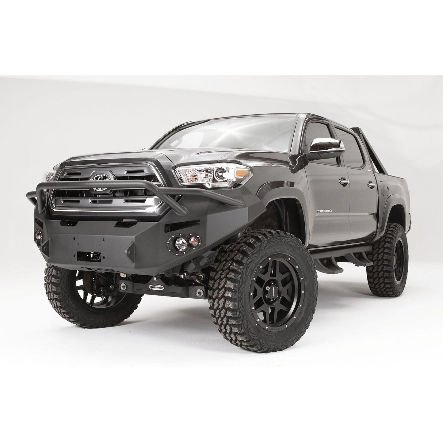 Fab Fours Premium Winch Front Bumper 2 Stage Black Powder Coated w/PreRunner Grill Guard l TT16-B3652-1