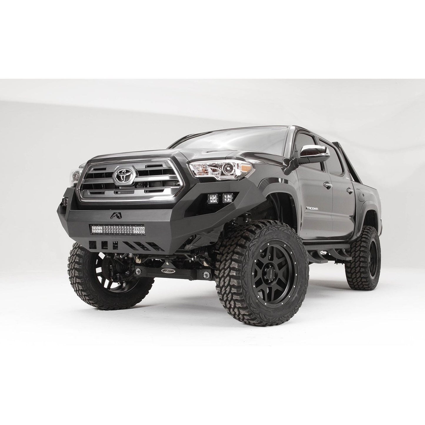 Fab Fours Vengeance Front Bumper 2 Stage Black Powder Coated No Guard l TT16-D3651-1