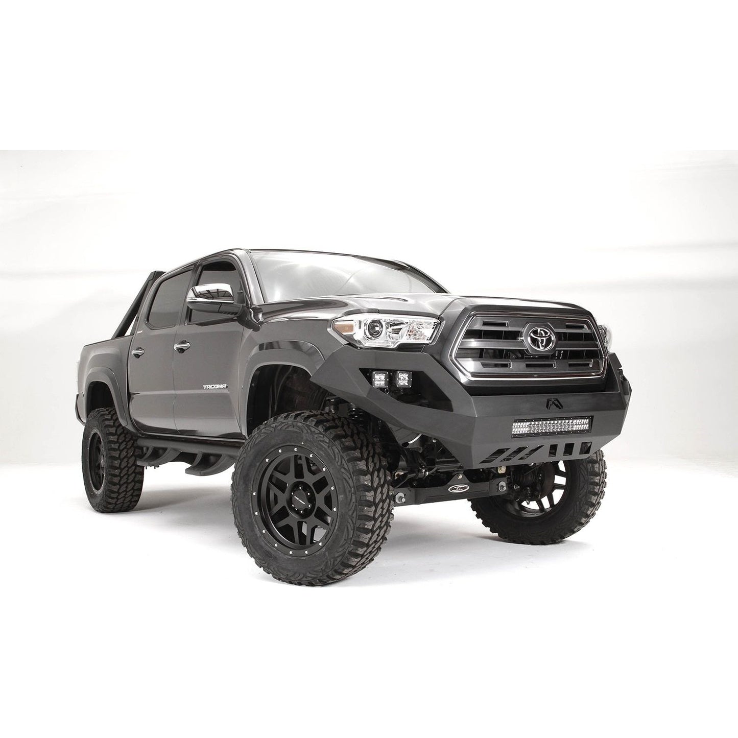 Fab Fours Vengeance Front Bumper 2 Stage Black Powder Coated No Guard l TT16-D3651-1