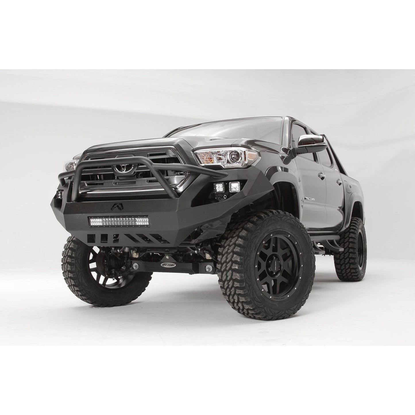 Fab Fours Vengeance Front Bumper 2 Stage Black Powder Coated Pre-Runner Guard l TT16-D3652-1