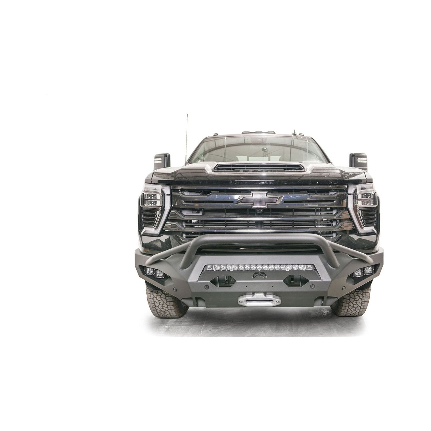 Fab Fours Matrix Front Bumper 2 Stage Black Powder Coated w/Pre-Runner Guard l CH24-X6152-1