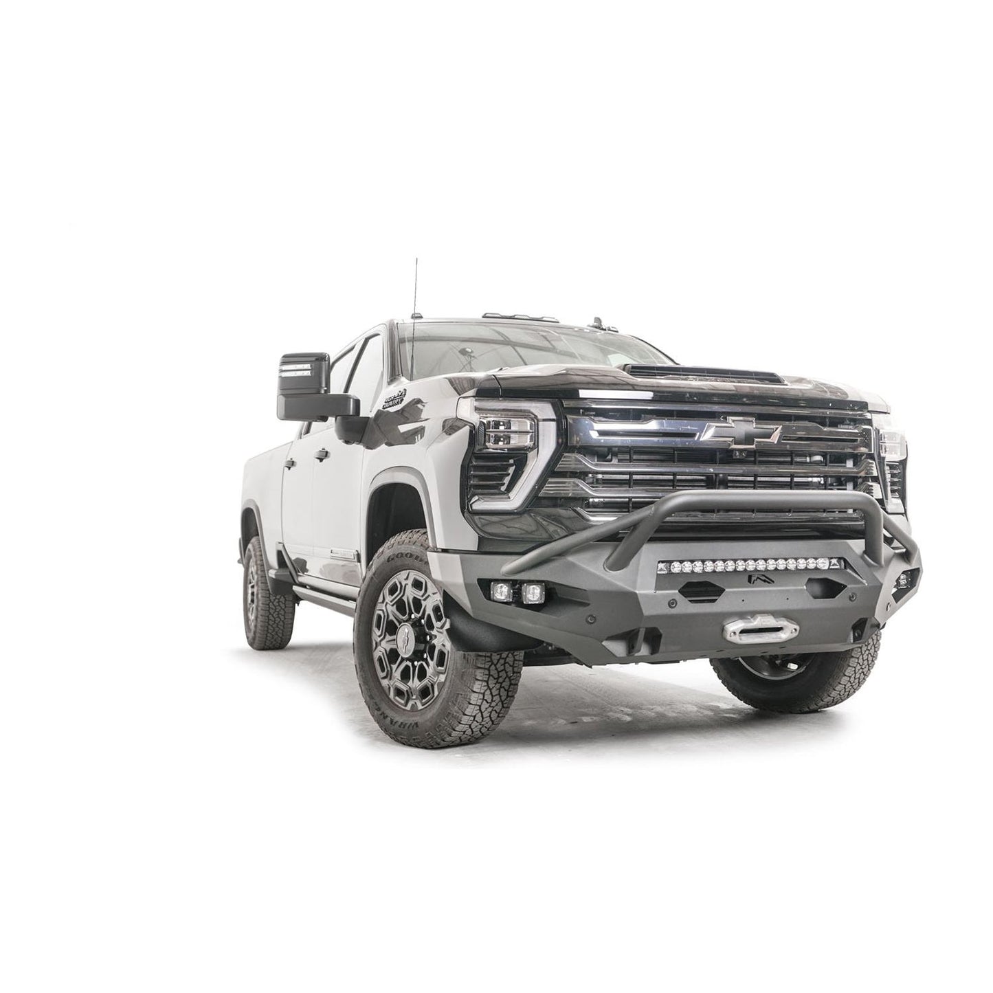 Fab Fours Matrix Front Bumper 2 Stage Black Powder Coated w/Pre-Runner Guard l CH24-X6152-1