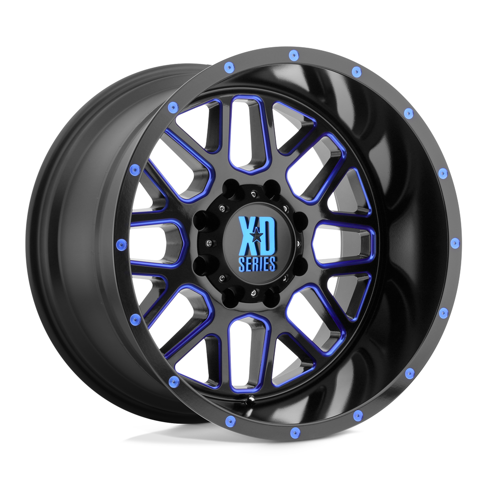 XD XD820 GRENADE SATIN BLACK MILLED WITH BLUE CLEAR COAT