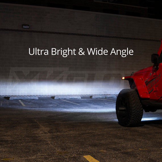 XKGLOW | 4in Fog Light JEEP 2pc Kit with Switchback Halo White DRL + Amber Turn Signal | XK042006