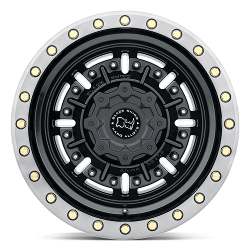 Black Rhino ABRAMS Gloss Gun Black Mach Dark Tint wheel with rugged design and deep lip
