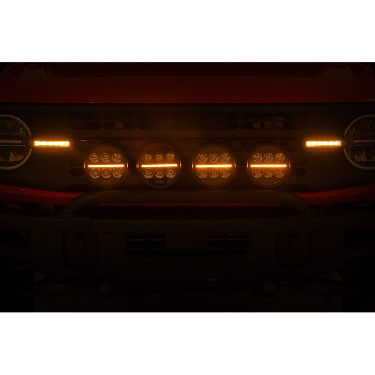 Rough Country 6" Round Black Series w/ Amber DRL Light Bar Mount I 51137