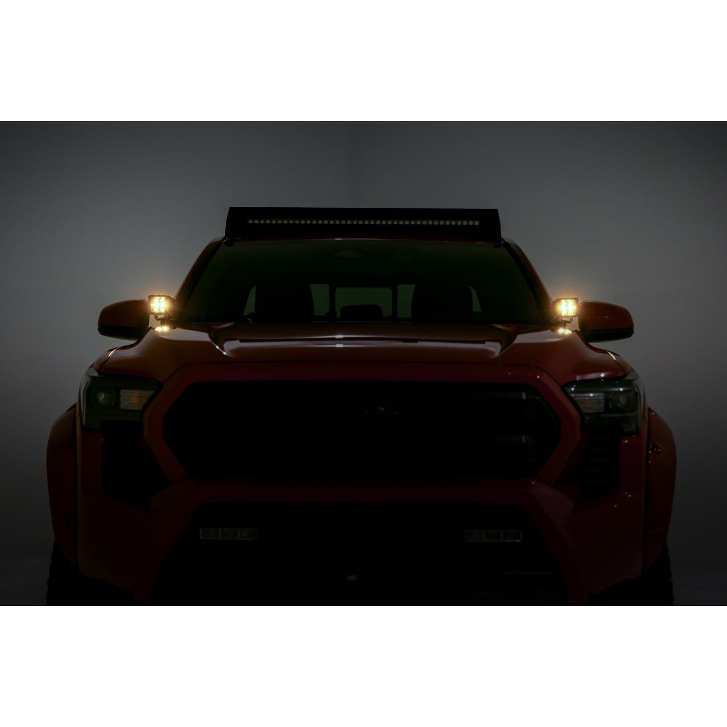 ROUGH COUNTRY LED Light Kit | Ditch Mount | 2" Black Pair | Amber DRL | Toyota Tacoma (24-25) | 72104