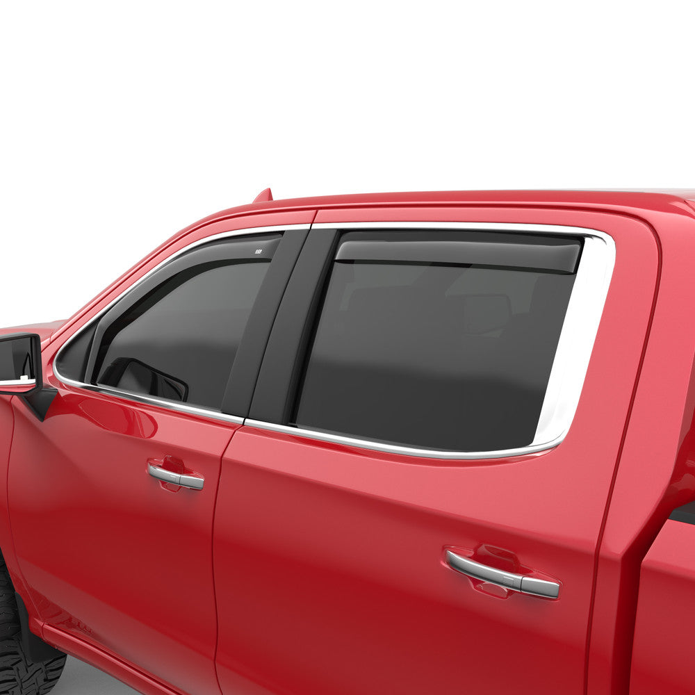 EGR In-Channel Window Visors Smoke Finish Fits Chevy, GMC (Crew Cab) - 571691