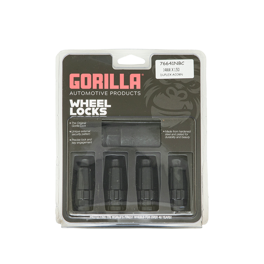 Gorilla Lock Set 14mm x 1.50 Thread Size - Black Finish - Set of 4 (76641NBC)