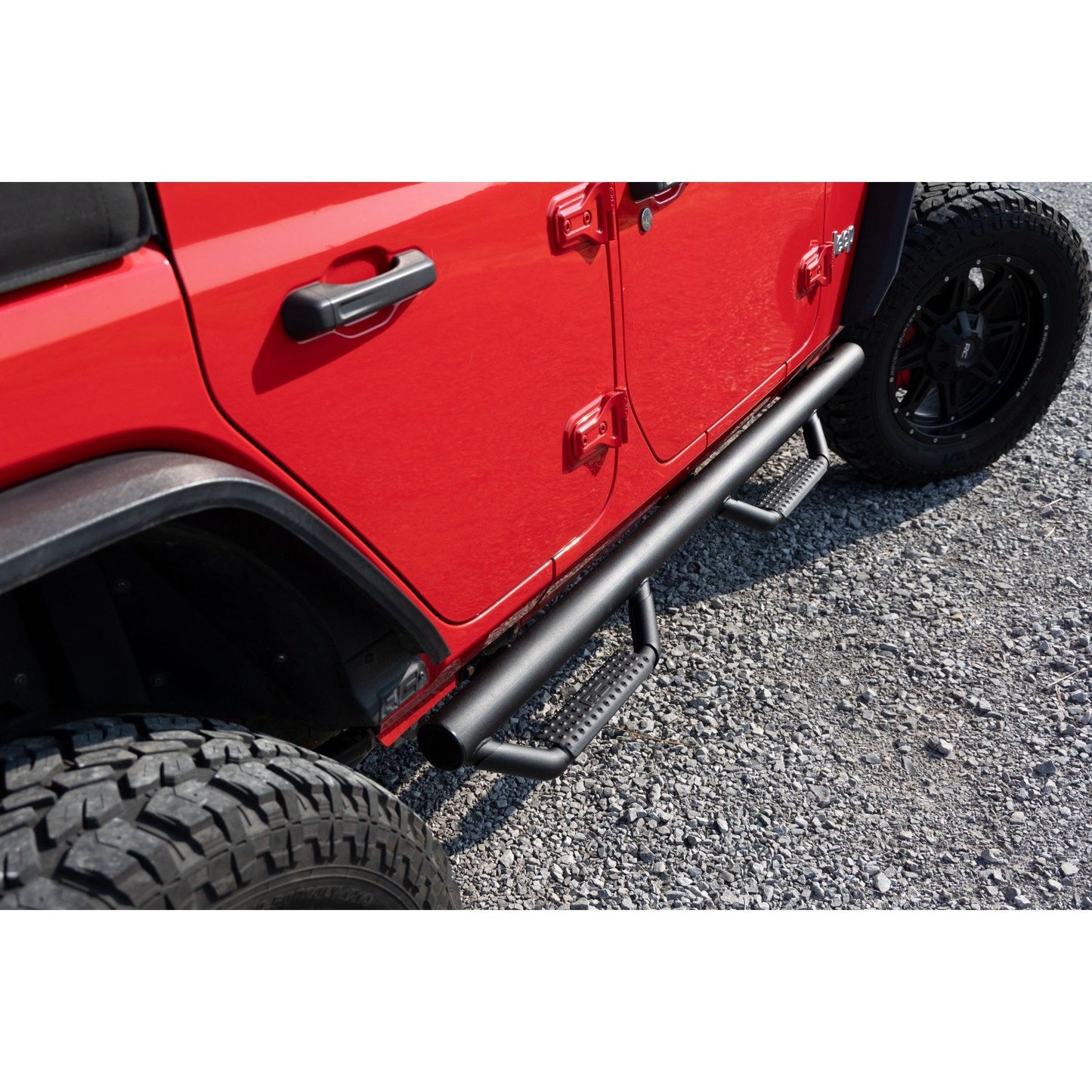 ROUGH COUNTRY Nerf Steps | Wheel to Wheel | 4 Door | Jeep Wrangler Unlimited 2WD/4WD (07-18) | 90764B