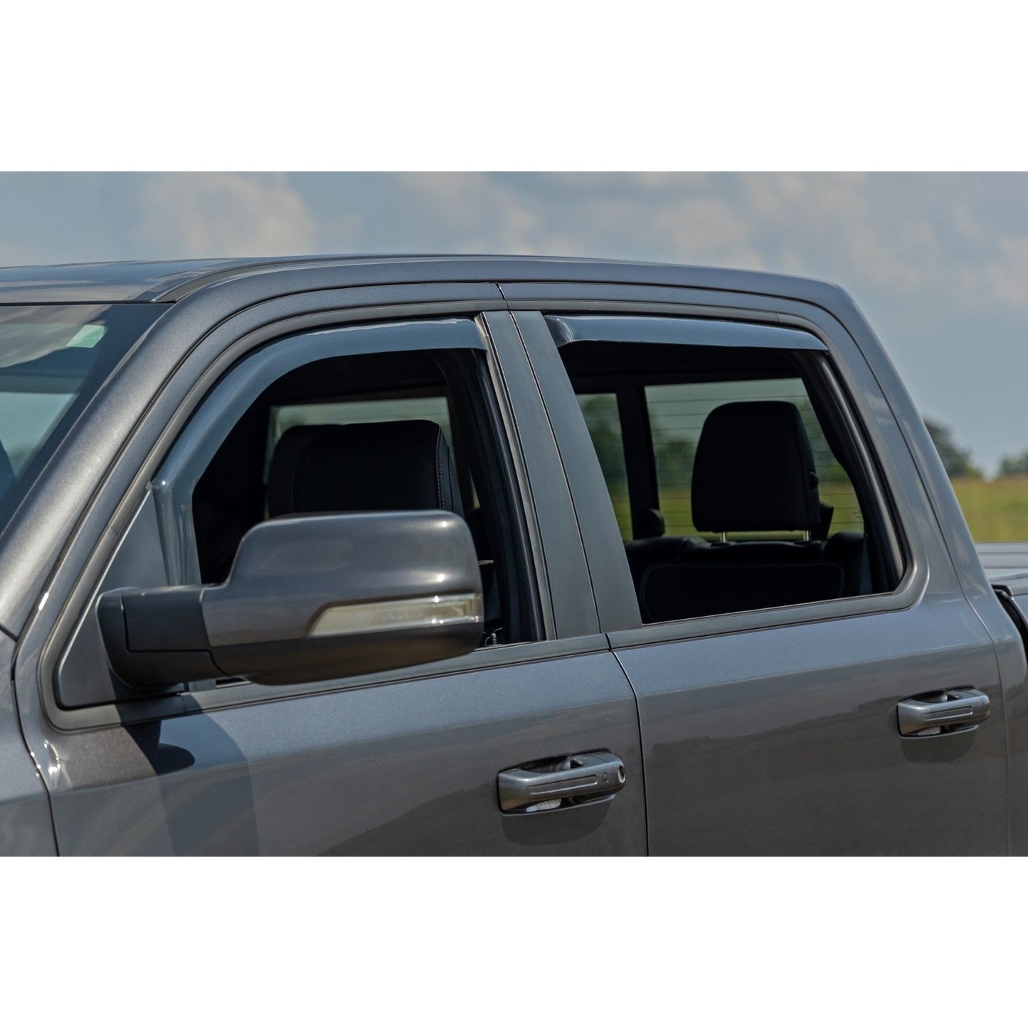 ROUGH COUNTRY Side Window Deflectors | In Channel Rain Guard | Ram 1500 (19-25)/1500 TRX (21-24) | 841924