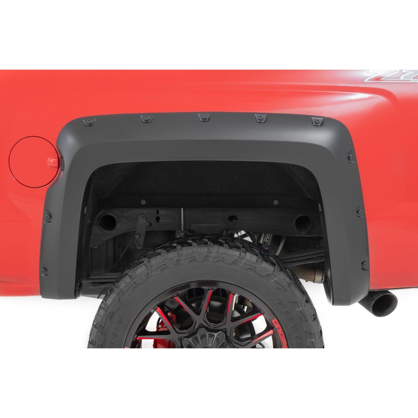 ROUGH COUNTRY Pocket Fender Flares | 6'7" & 8' Bed | GAN Silver Ice Metallic | Chevy Silverado 1500 (14-18)/2500HD | F-C11412B-GAN