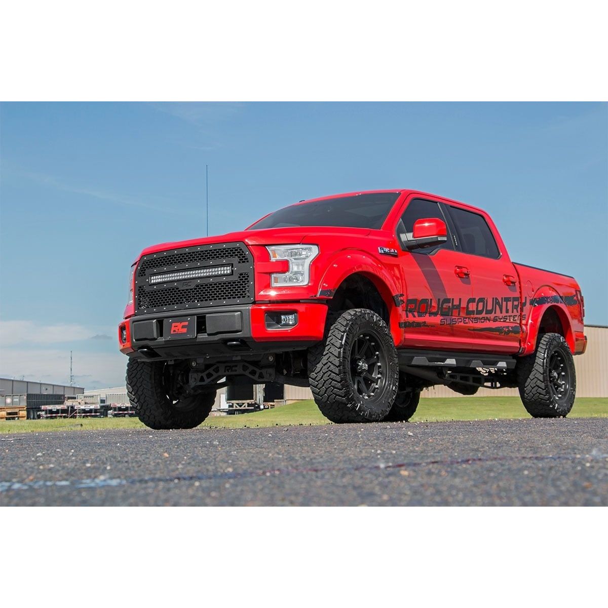 ROUGH COUNTRY 30 Inch Black Series LED Light Bar | Curved | Dual Row | Cool White DRL | 72930BD