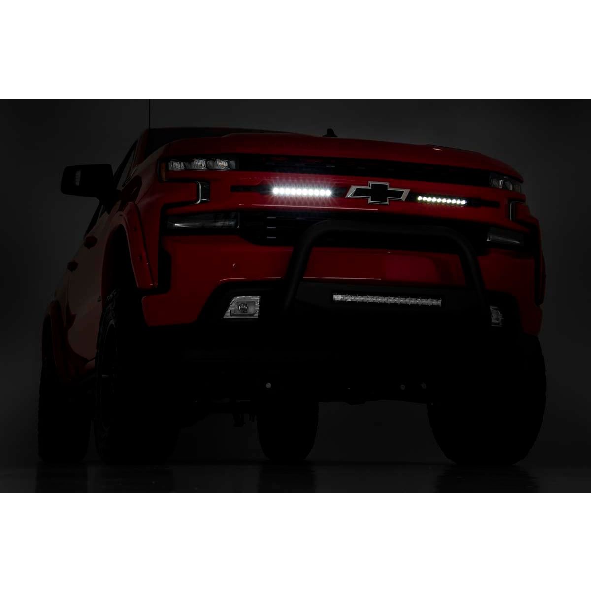 ROUGH COUNTRY LED Light Kit | Grille Mount | 10" Chrome Slimline Pair | Chevy Silverado 1500 (19-22) | 70818
