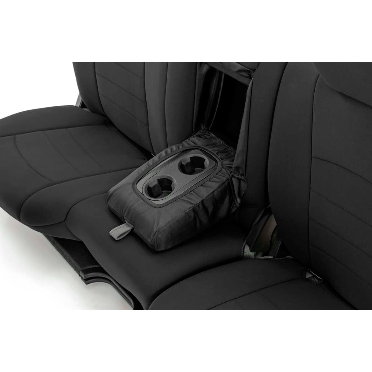 ROUGH COUNTRY Seat Covers | FR Bucket RR w/Arm Rest | Ram 1500/2500/3500 2WD/4WD (10-18) | 91029