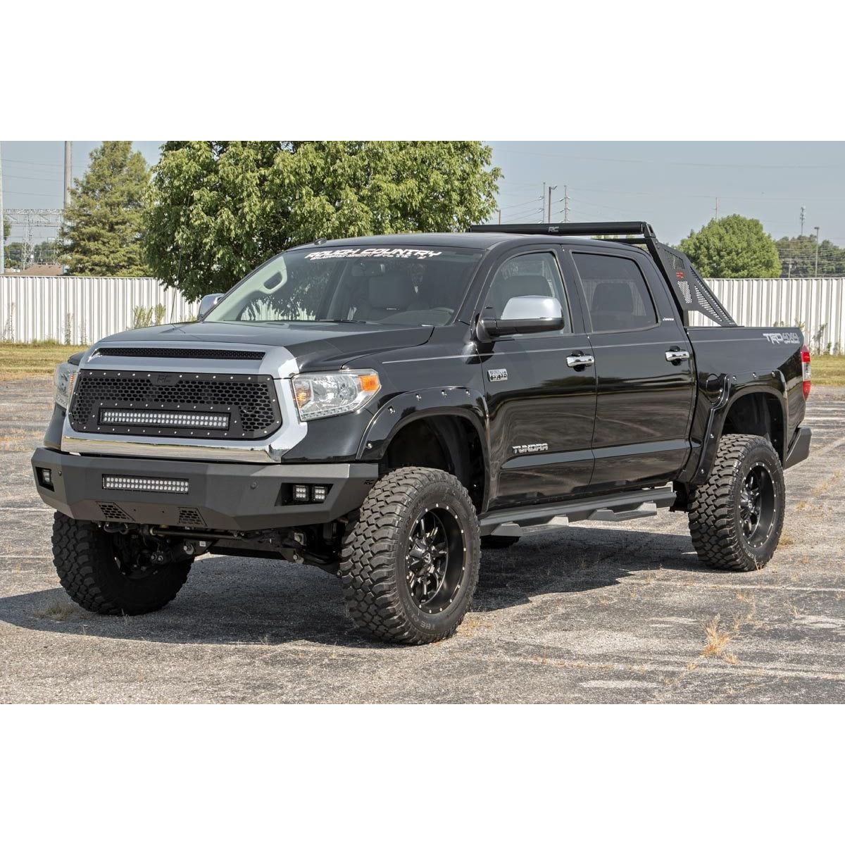 ROUGH COUNTRY Mesh Grille | 30" Dual Row LED | Black | Amber DRL | Toyota Tundra (14-17) | 70224