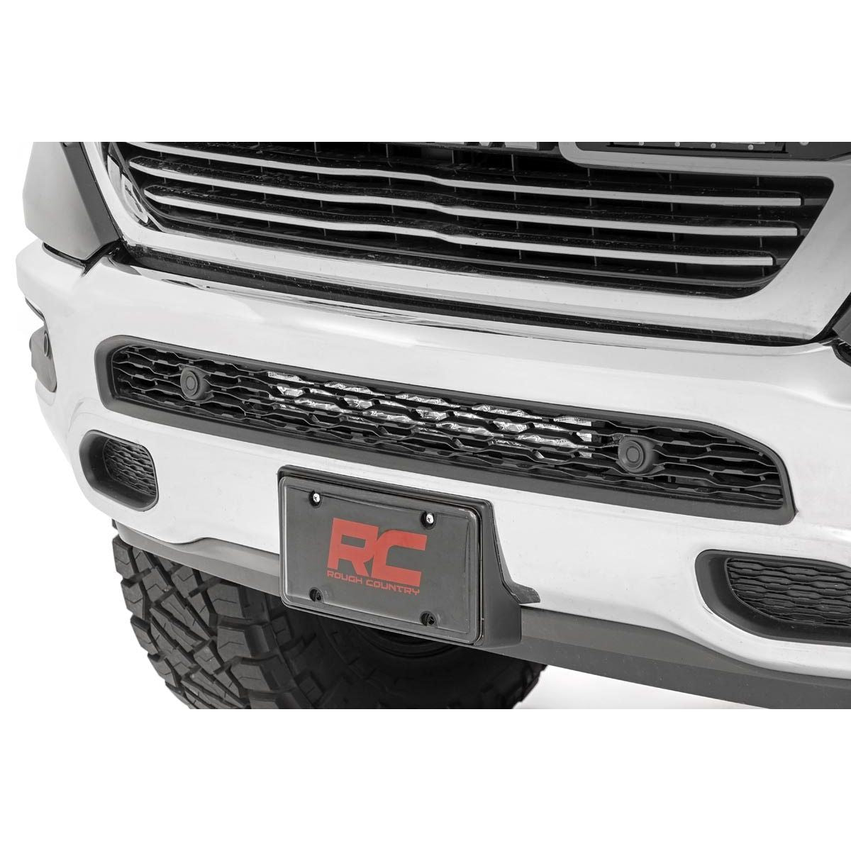 ROUGH COUNTRY LED Light Kit | Bumper Mount | 20" Chrome Dual Row | Amber DRL | Ram 1500 (19-24) | 70781
