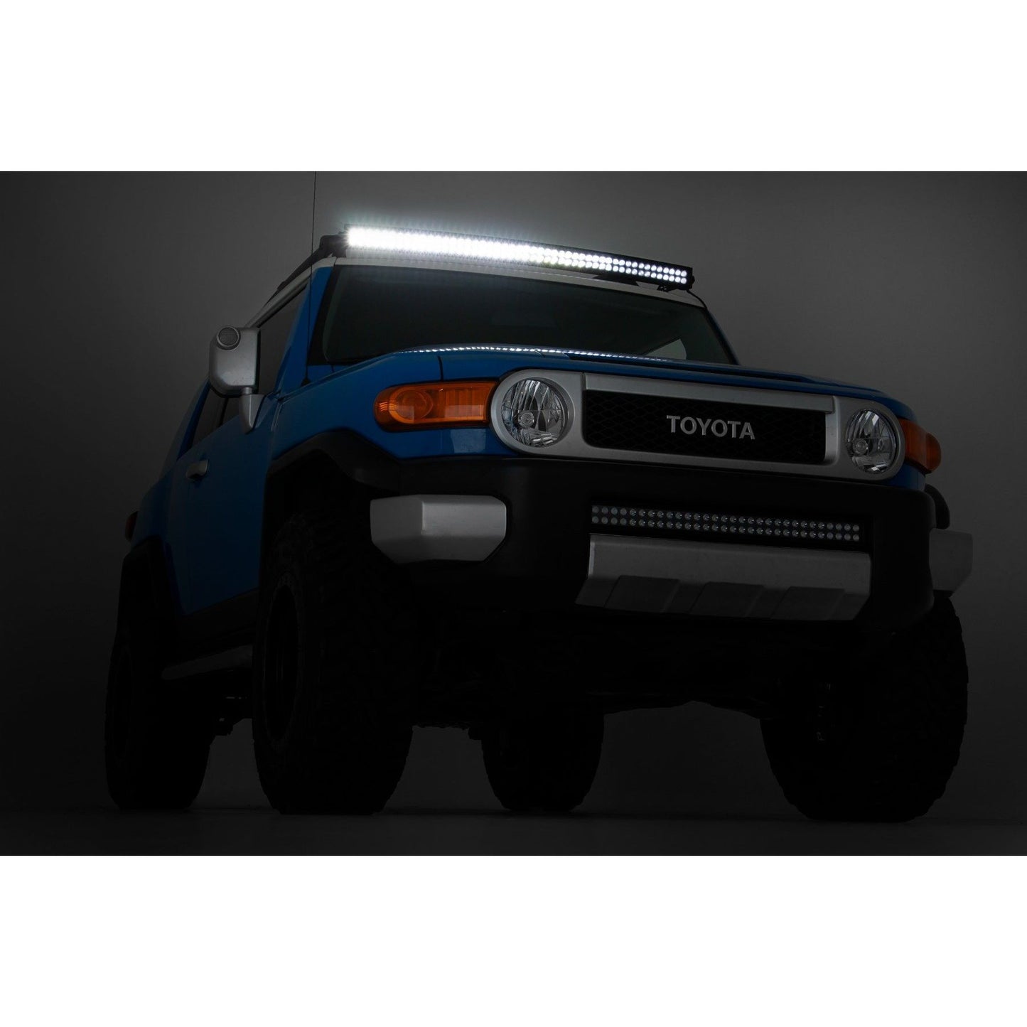 ROUGH COUNTRY 54 Inch Black Series LED Light Bar | Curved | Dual Row | Cool White DRL | 72954BD