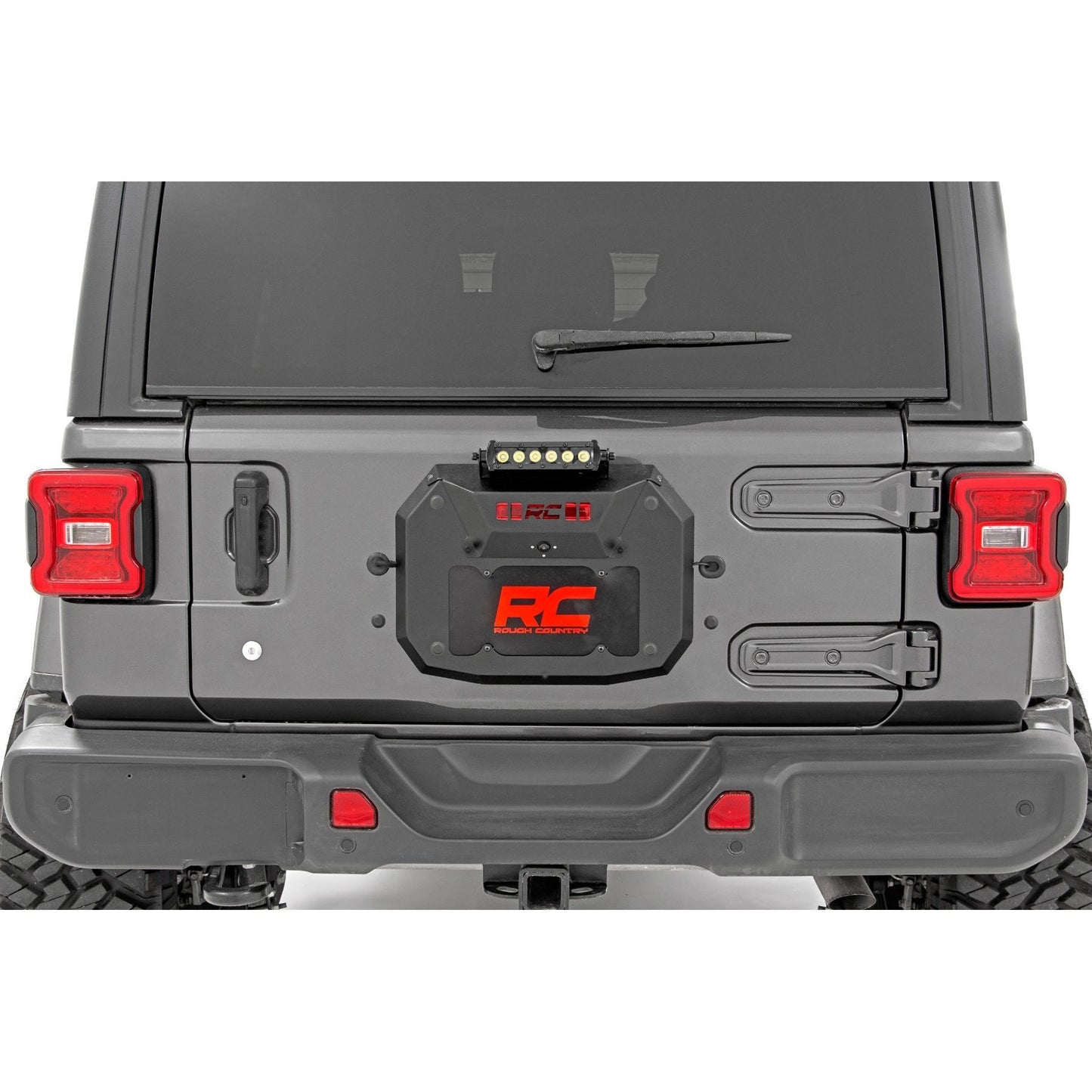 ROUGH COUNTRY Spare Tire Carrier Delete | 8 Inch BLK Ser LED | Jeep Wrangler JL (18-24) | 10584