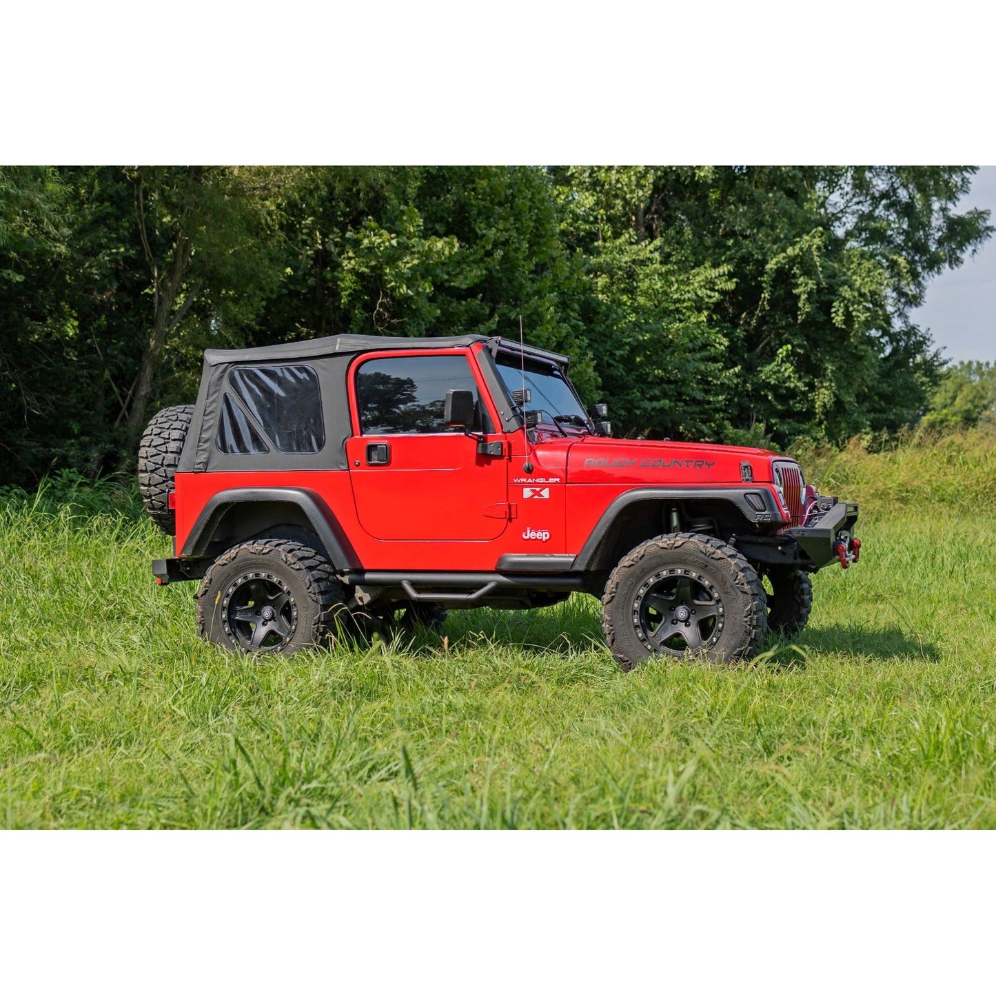 ROUGH COUNTRY Nerf Steps | Full Length | Jeep Wrangler TJ 4WD (1997-2006) | RCJ9746A