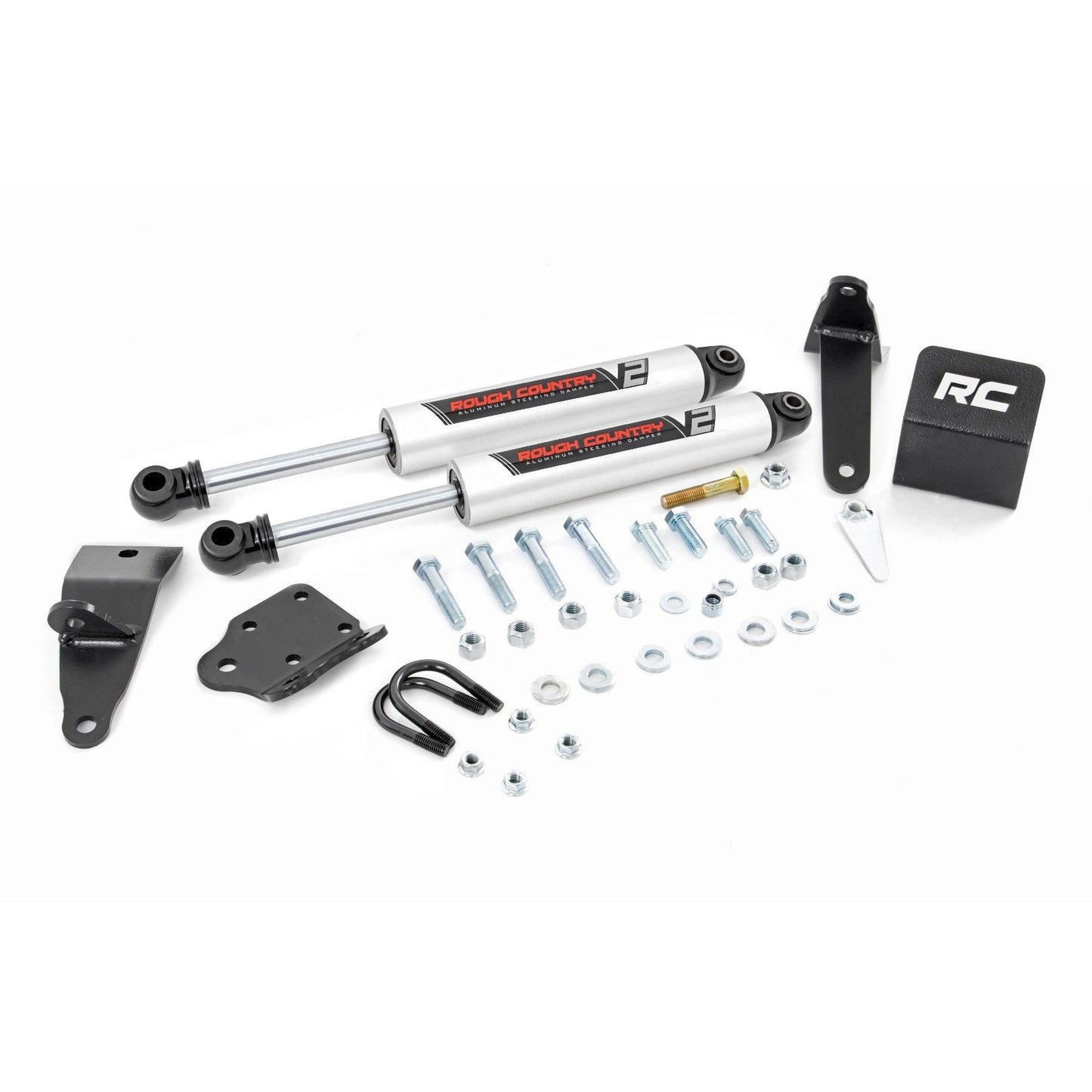 ROUGH COUNTRY V2 Steering Stabilizer | Dual | 2-8 Inch Lift | Ram 2500 (10-13)/3500 (10-12) | 8749570