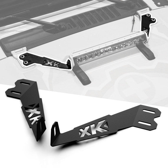 XKGLOW | Jeep JL JT Hood 20" Light Bar Bracket Kit | XK-BRC-JL-H
