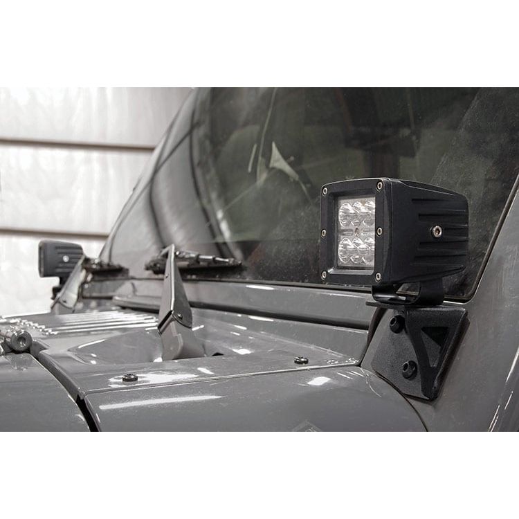 ROUGH COUNTRY LED Light Mount | Lower Windshield | Pod | Jeep Wrangler JK/Wrangler Unlimited (07-18) | 70044